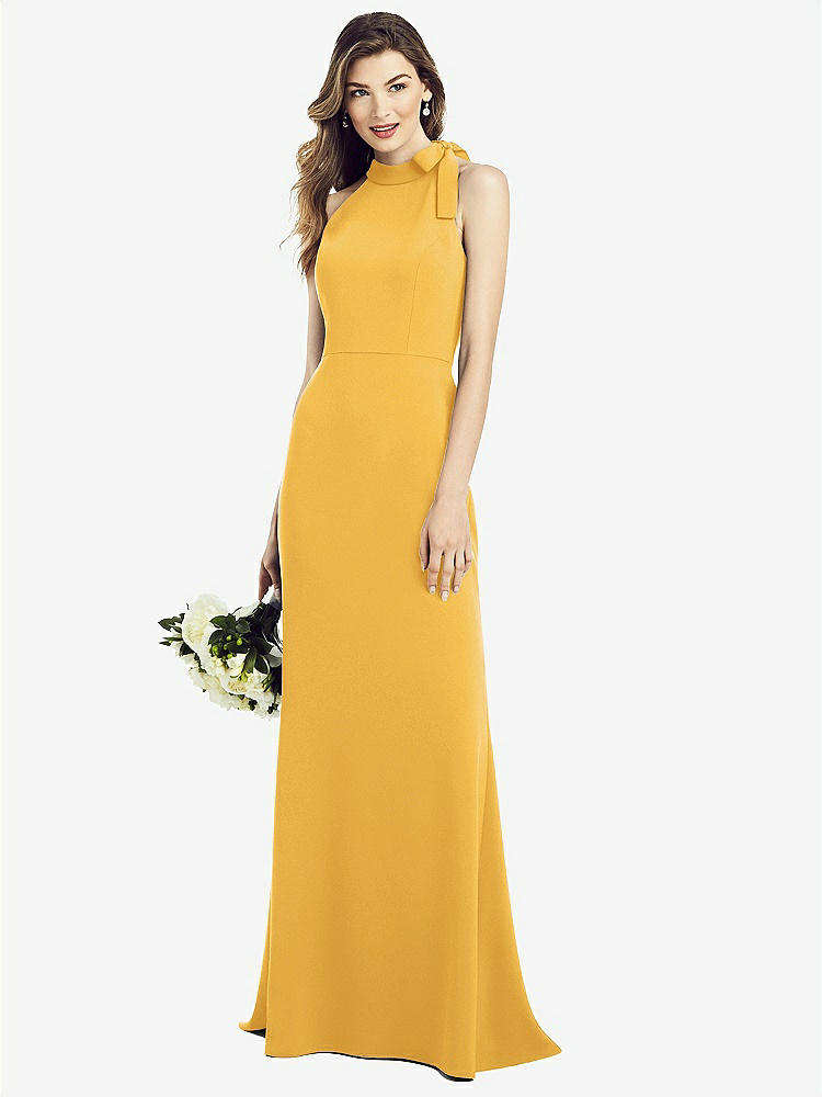 【NEW】【STYLE: 6827】ボウネック オープンバック トランペット ガウン【COLOR: NYC Yellow】【SIZE: 00-30W】