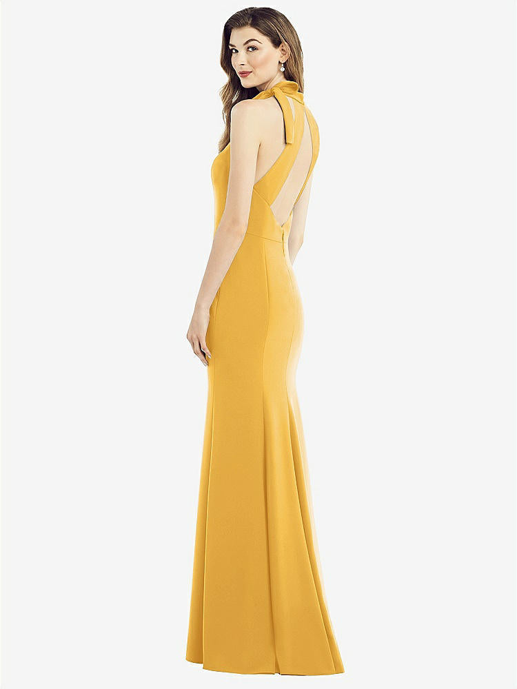 【NEW】【STYLE: 6827】ボウネック オープンバック トランペット ガウン【COLOR: NYC Yellow】【SIZE: 00-30W】