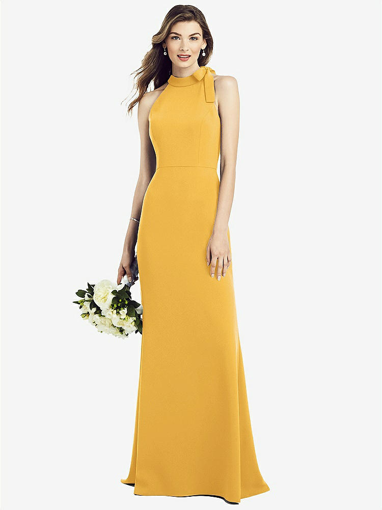 【NEW】【STYLE: 6827】ボウネック オープンバック トランペット ガウン【COLOR: NYC Yellow】【SIZE: 00-30W】