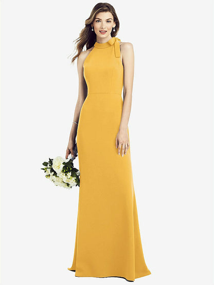 【NEW】【STYLE: 6827】ボウネック オープンバック トランペット ガウン【COLOR: NYC Yellow】【SIZE: 00-30W】