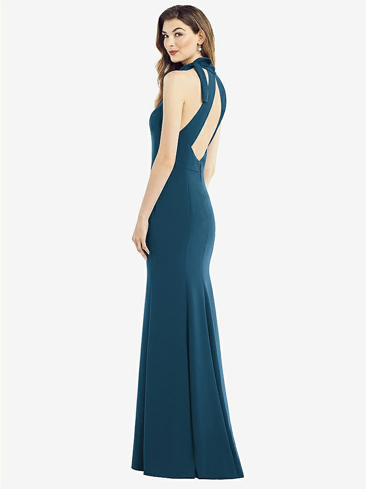 【NEW】【STYLE: 6827】ボウネック オープンバック トランペット ガウン【COLOR: Atlantic Blue】【SIZE: 00-30W】