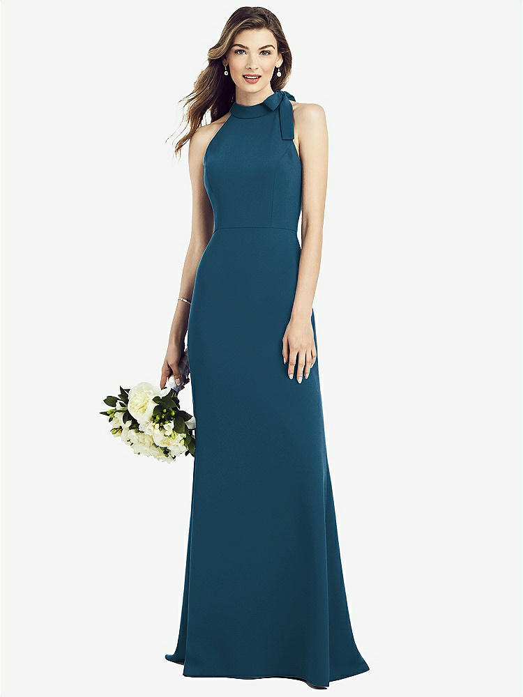 【NEW】【STYLE: 6827】ボウネック オープンバック トランペット ガウン【COLOR: Atlantic Blue】【SIZE: 00-30W】