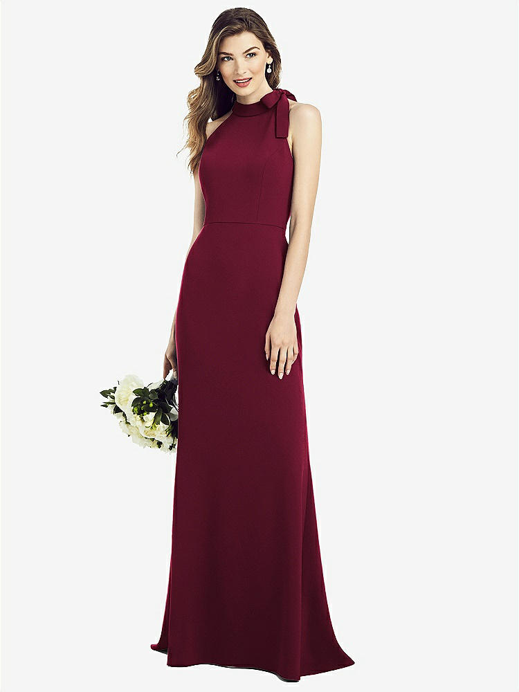 【NEW】【STYLE: 6827】ボウネック オープンバック トランペット ガウン【COLOR: Cabernet】【SIZE: 00-30W】