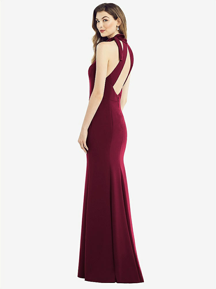 【NEW】【STYLE: 6827】ボウネック オープンバック トランペット ガウン【COLOR: Cabernet】【SIZE: 00-30W】