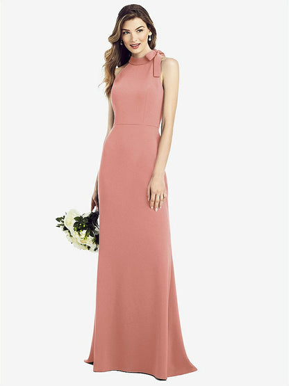 【NEW】【STYLE: 6827】ボウネック オープンバック トランペット ガウン【COLOR: Desert Rose】【SIZE: 00-30W】