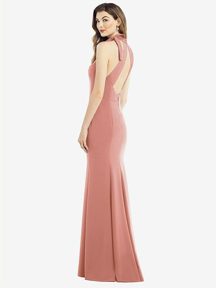 【NEW】【STYLE: 6827】ボウネック オープンバック トランペット ガウン【COLOR: Desert Rose】【SIZE: 00-30W】