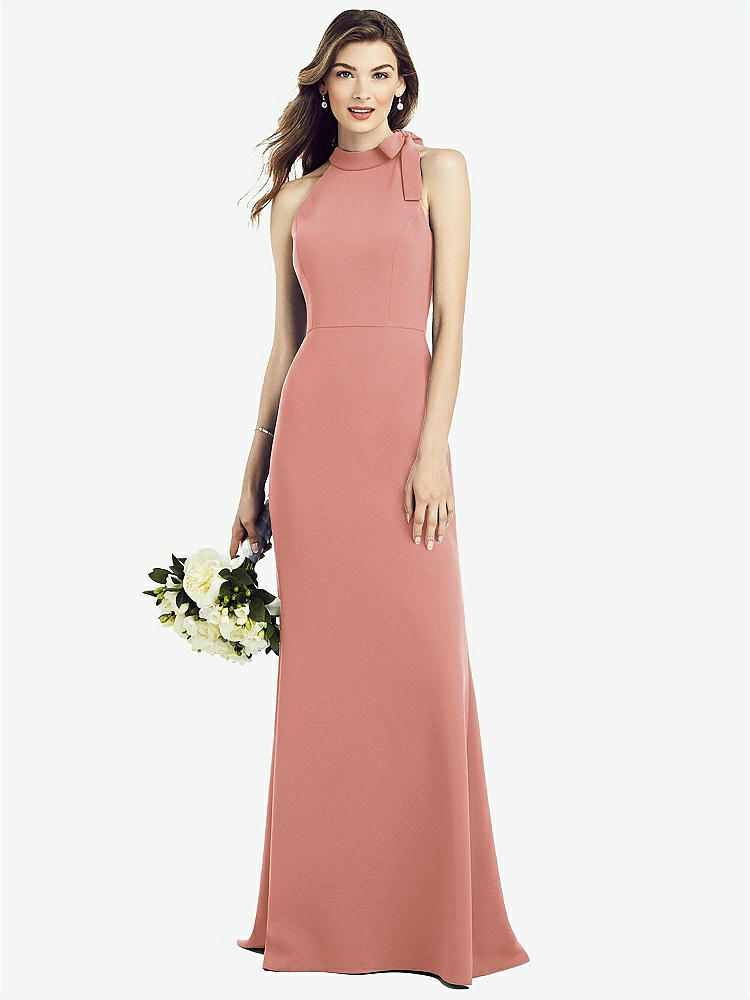 【NEW】【STYLE: 6827】ボウネック オープンバック トランペット ガウン【COLOR: Desert Rose】【SIZE: 00-30W】