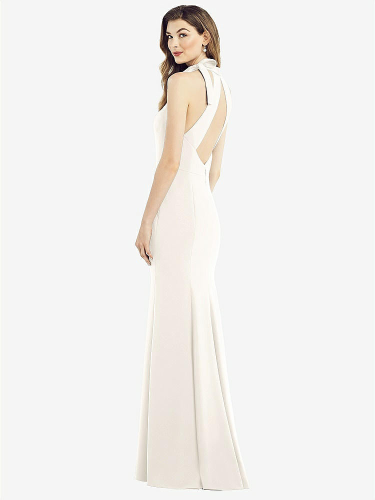【STYLE: 6827】Bow-Neck Open-Back Trumpet Gown【COLOR: Ivory】