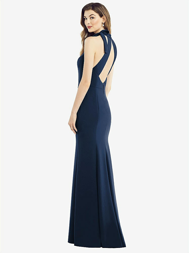 【NEW】【STYLE: 6827】ボウネック オープンバック トランペット ガウン【COLOR: Midnight Navy】【SIZE: 00-30W】