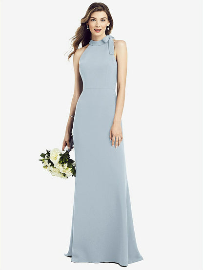 【NEW】【STYLE: 6827】ボウネック オープンバック トランペット ガウン【COLOR: Mist】【SIZE: 00-30W】
