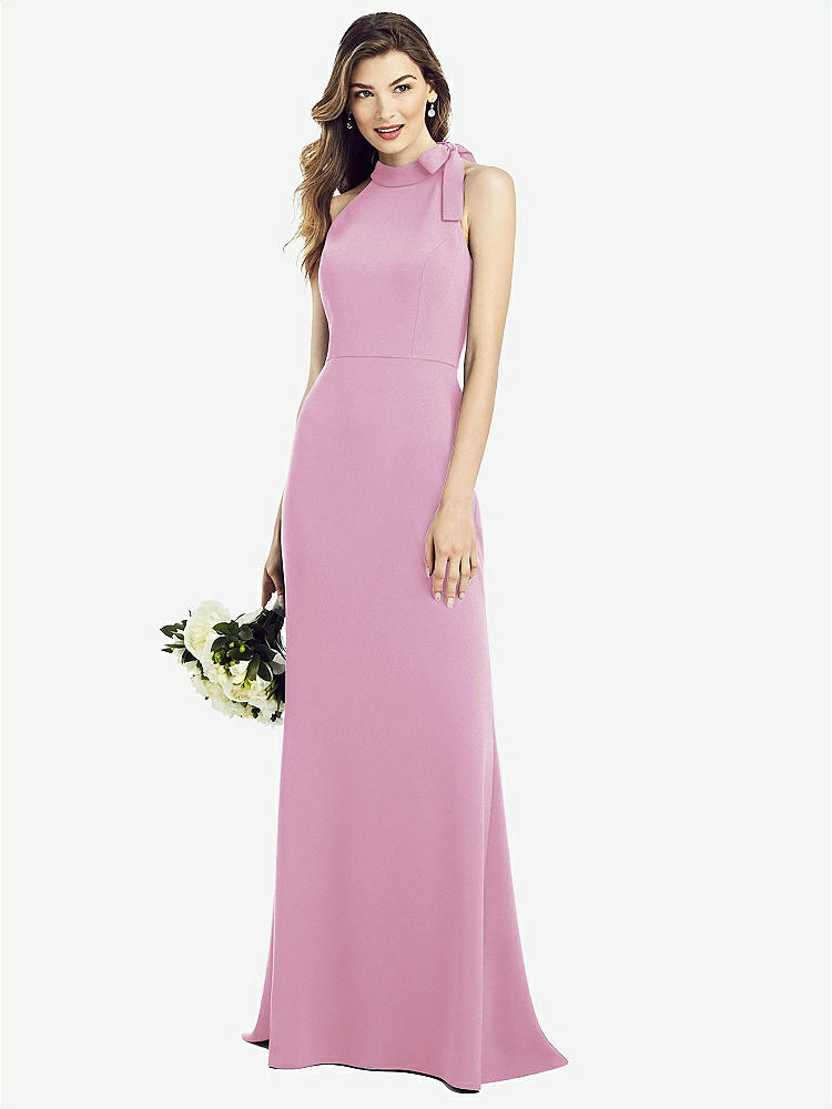 【NEW】【STYLE: 6827】ボウネック オープンバック トランペット ガウン【COLOR: Powder Pink】【SIZE: 00-30W】