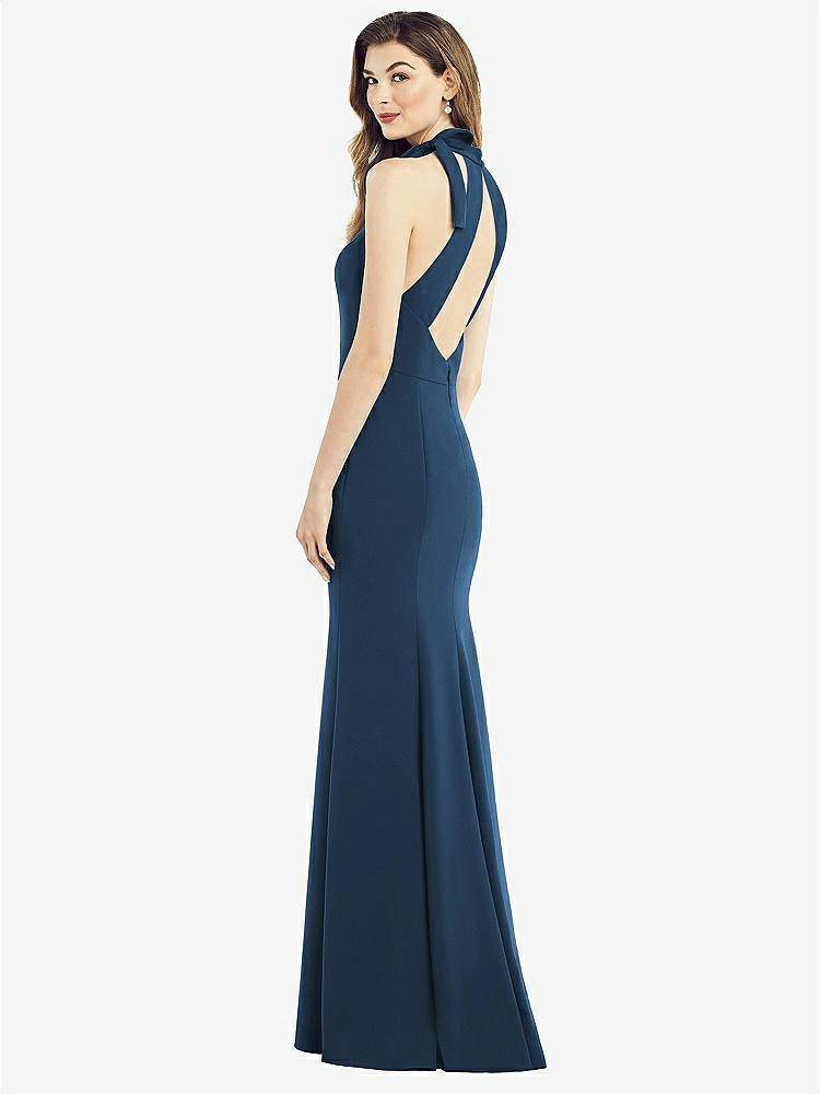 【NEW】【STYLE: 6827】ボウネック オープンバック トランペット ガウン【COLOR: Sofia Blue】【SIZE: 00-30W】