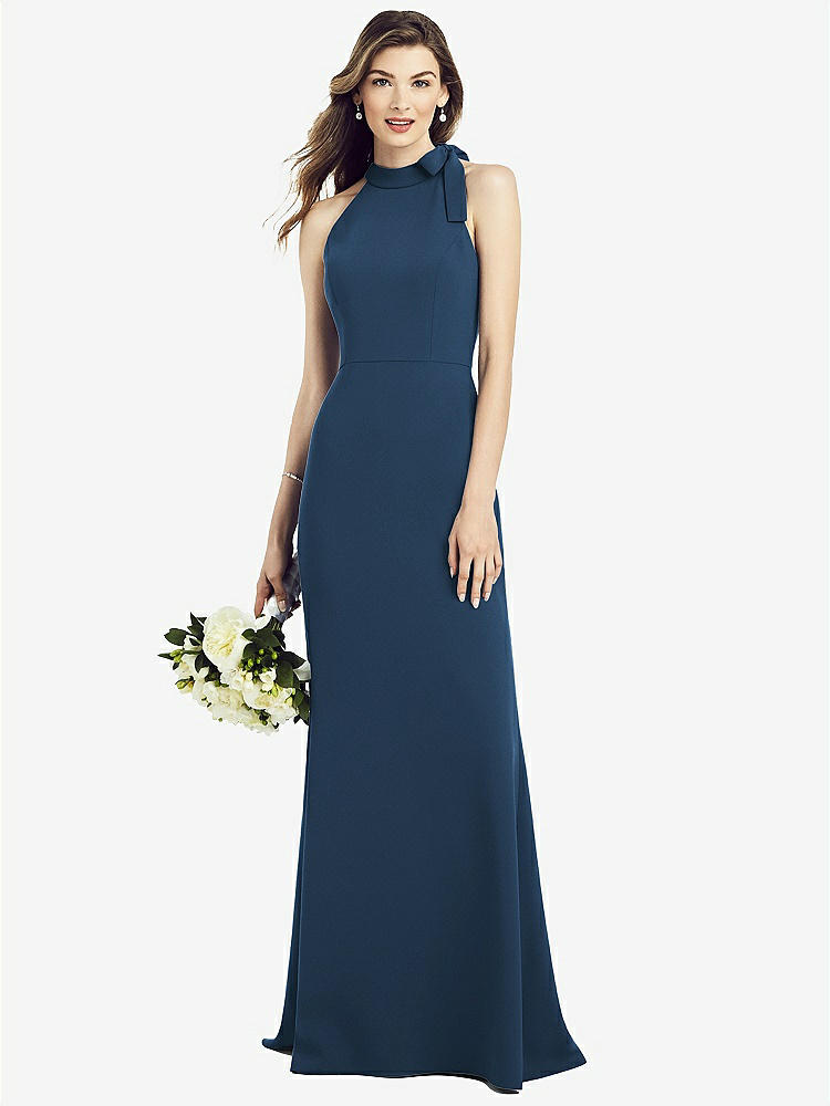 【NEW】【STYLE: 6827】ボウネック オープンバック トランペット ガウン【COLOR: Sofia Blue】【SIZE: 00-30W】