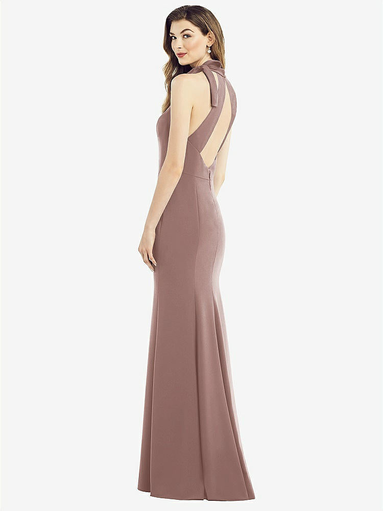 【STYLE: 6827】Bow-Neck Open-Back Trumpet Gown【COLOR: Sienna】