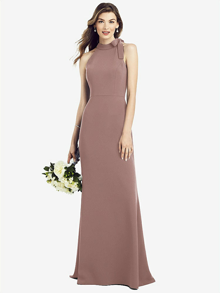 【STYLE: 6827】Bow-Neck Open-Back Trumpet Gown【COLOR: Sienna】