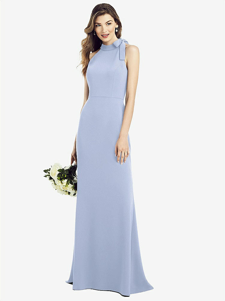 【NEW】【STYLE: 6827】ボウネック オープンバック トランペット ガウン【COLOR: Sky Blue】【SIZE: 00-30W】