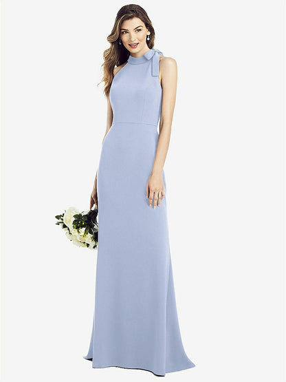 【NEW】【STYLE: 6827】ボウネック オープンバック トランペット ガウン【COLOR: Sky Blue】【SIZE: 00-30W】