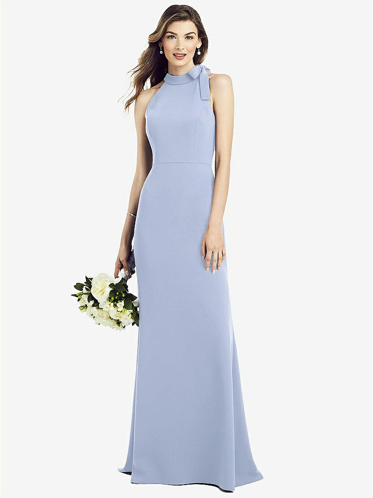 【NEW】【STYLE: 6827】ボウネック オープンバック トランペット ガウン【COLOR: Sky Blue】【SIZE: 00-30W】