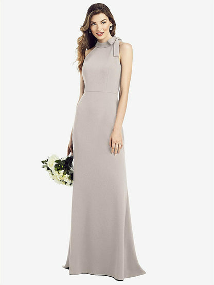 【NEW】【STYLE: 6827】ボウネック オープンバック トランペット ガウン【COLOR: Taupe】【SIZE: 00-30W】