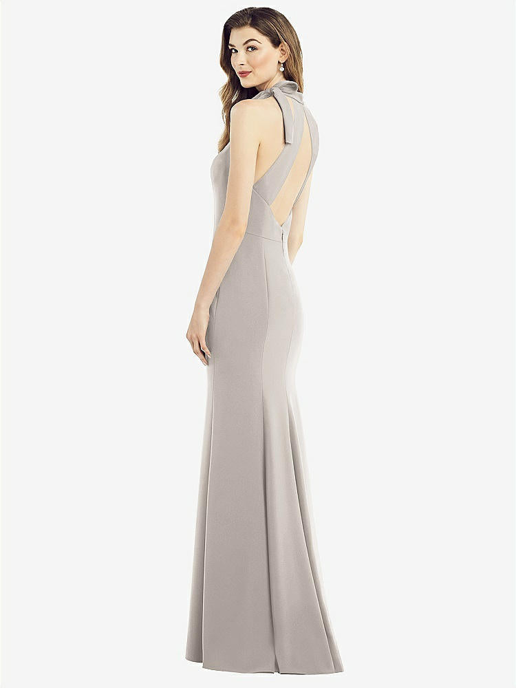 【NEW】【STYLE: 6827】ボウネック オープンバック トランペット ガウン【COLOR: Taupe】【SIZE: 00-30W】