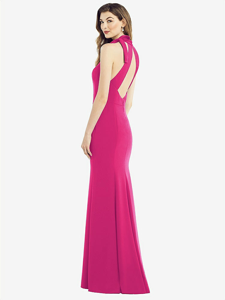 【NEW】【STYLE: 6827】ボウネック オープンバック トランペット ガウン【COLOR: Think Pink】【SIZE: 00-30W】