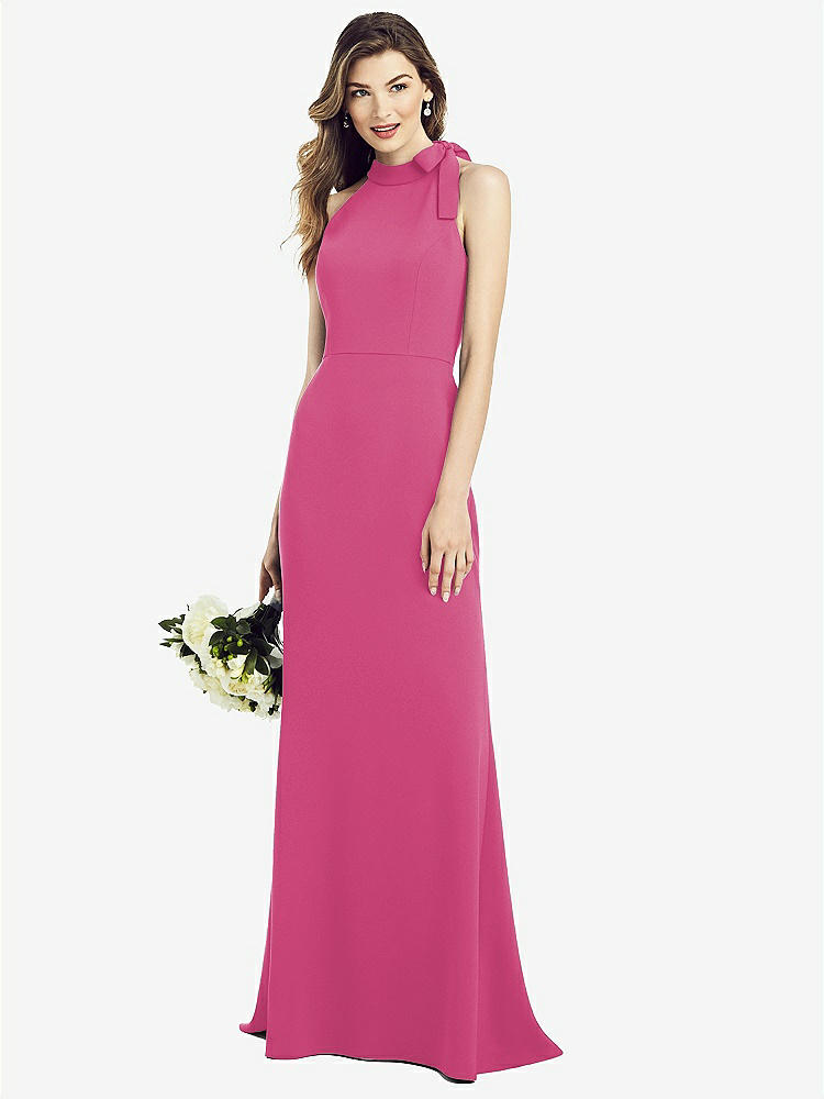 【NEW】【STYLE: 6827】ボウネック オープンバック トランペット ガウン【COLOR: Tea Rose】【SIZE: 00-30W】