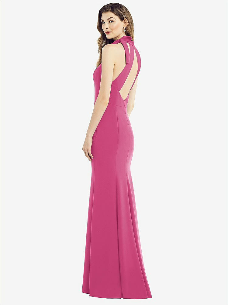 【NEW】【STYLE: 6827】ボウネック オープンバック トランペット ガウン【COLOR: Tea Rose】【SIZE: 00-30W】