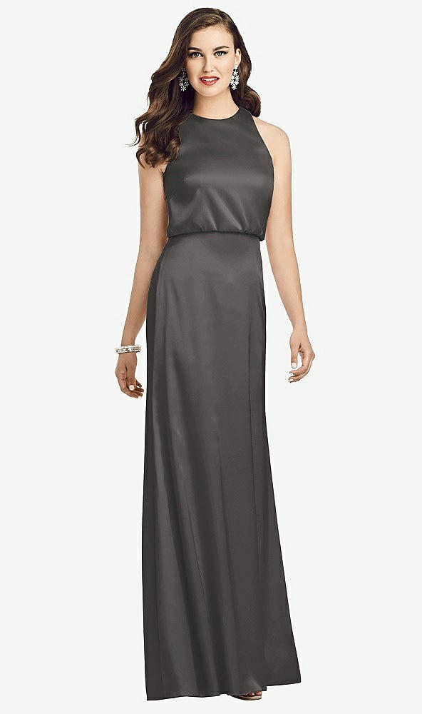 【STYLE: 3055】Sleeveless Blouson Bodice Trumpet Gown【COLOR: Caviar Gray】