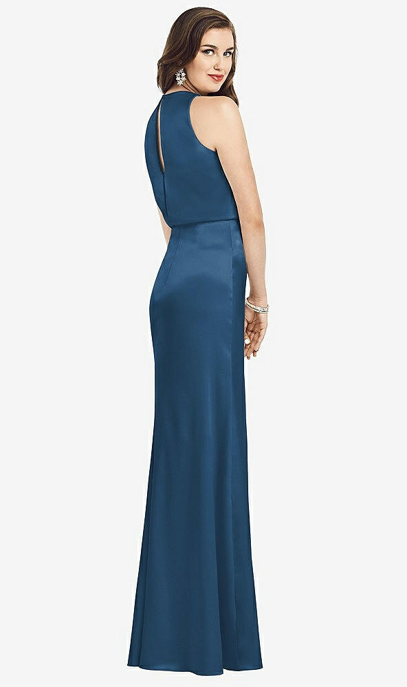 【STYLE: 3055】Sleeveless Blouson Bodice Trumpet Gown【COLOR: Dusk Blue】