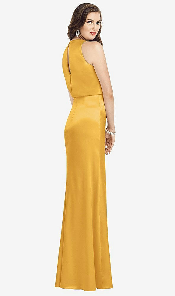【STYLE: 3055】Sleeveless Blouson Bodice Trumpet Gown【COLOR: NYC Yellow】