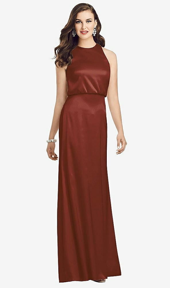 【STYLE: 3055】Sleeveless Blouson Bodice Trumpet Gown【COLOR: Auburn Moon】