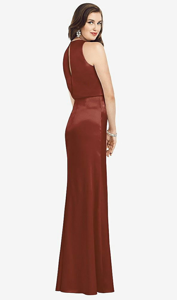 【STYLE: 3055】Sleeveless Blouson Bodice Trumpet Gown【COLOR: Auburn Moon】