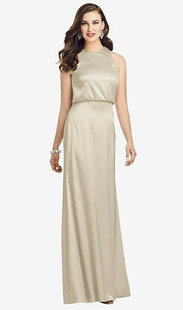 【NEW】【STYLE: 3055】ノースリーブ ブルーソン ボディス トランペット ガウン【COLOR: Champagne】【SIZE: 00-30W】