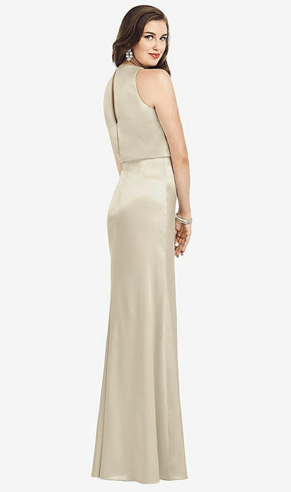 【NEW】【STYLE: 3055】ノースリーブ ブルーソン ボディス トランペット ガウン【COLOR: Champagne】【SIZE: 00-30W】