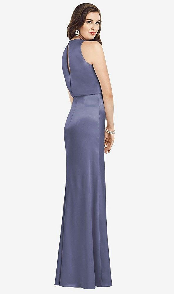 【STYLE: 3055】Sleeveless Blouson Bodice Trumpet Gown【COLOR: French Blue】