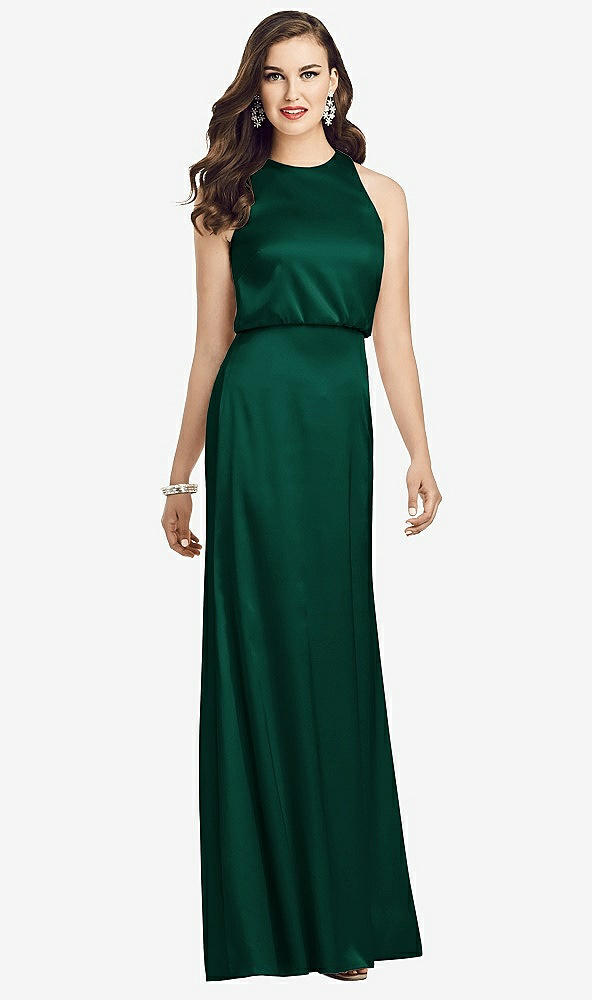 【STYLE: 3055】Sleeveless Blouson Bodice Trumpet Gown【COLOR: Hunter Green】