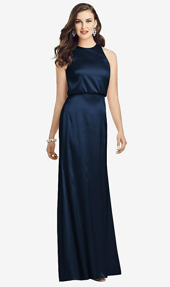 【STYLE: 3055】Sleeveless Blouson Bodice Trumpet Gown【COLOR: Midnight Navy】