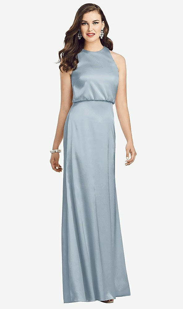 【STYLE: 3055】Sleeveless Blouson Bodice Trumpet Gown【COLOR: Mist】