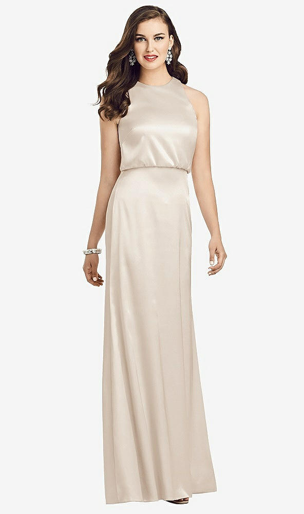 【STYLE: 3055】Sleeveless Blouson Bodice Trumpet Gown【COLOR: Oat】