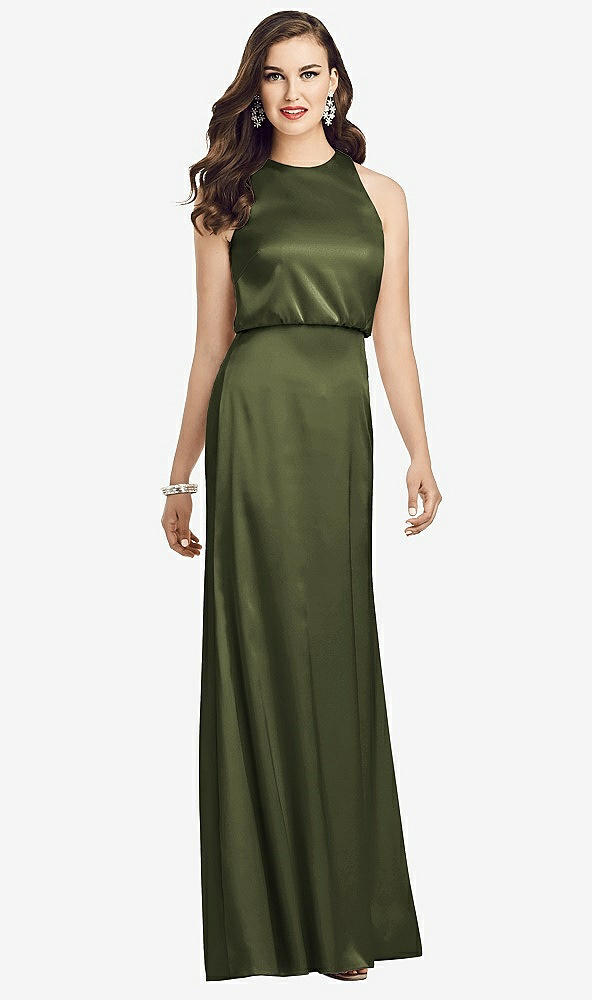 【STYLE: 3055】Sleeveless Blouson Bodice Trumpet Gown【COLOR: Olive Green】