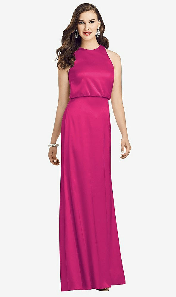 【STYLE: 3055】Sleeveless Blouson Bodice Trumpet Gown【COLOR: Think Pink】
