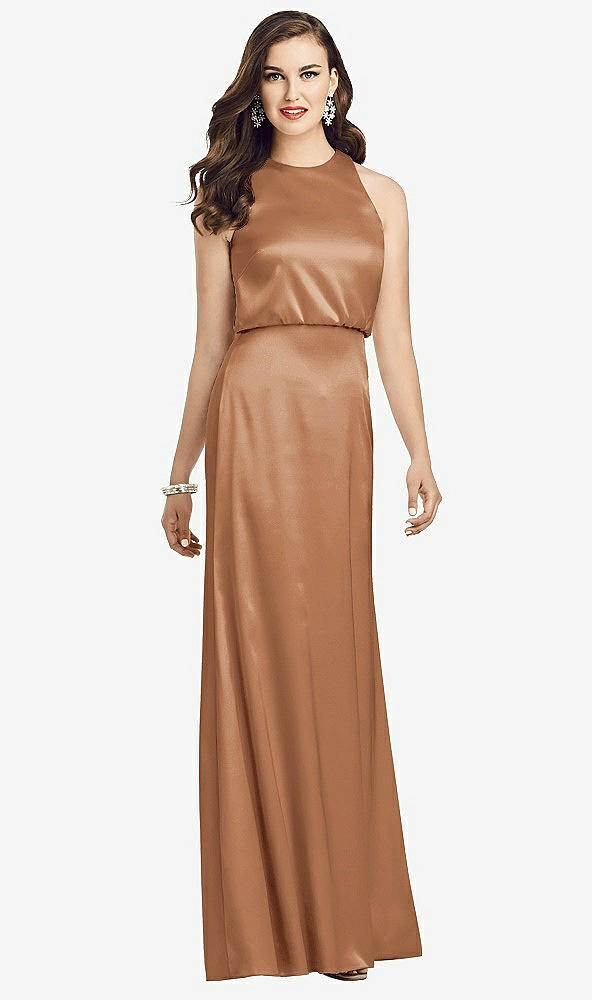 【STYLE: 3055】Sleeveless Blouson Bodice Trumpet Gown【COLOR: Toffee】