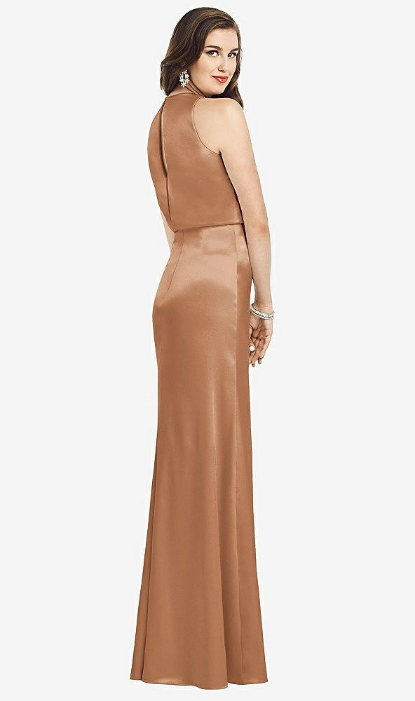 【STYLE: 3055】Sleeveless Blouson Bodice Trumpet Gown【COLOR: Toffee】