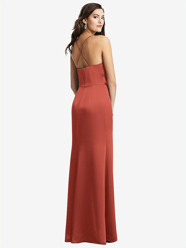 【STYLE: 3056】Cowl-Neck Criss Cross Back Slip Dress【COLOR: Amber Sunset】