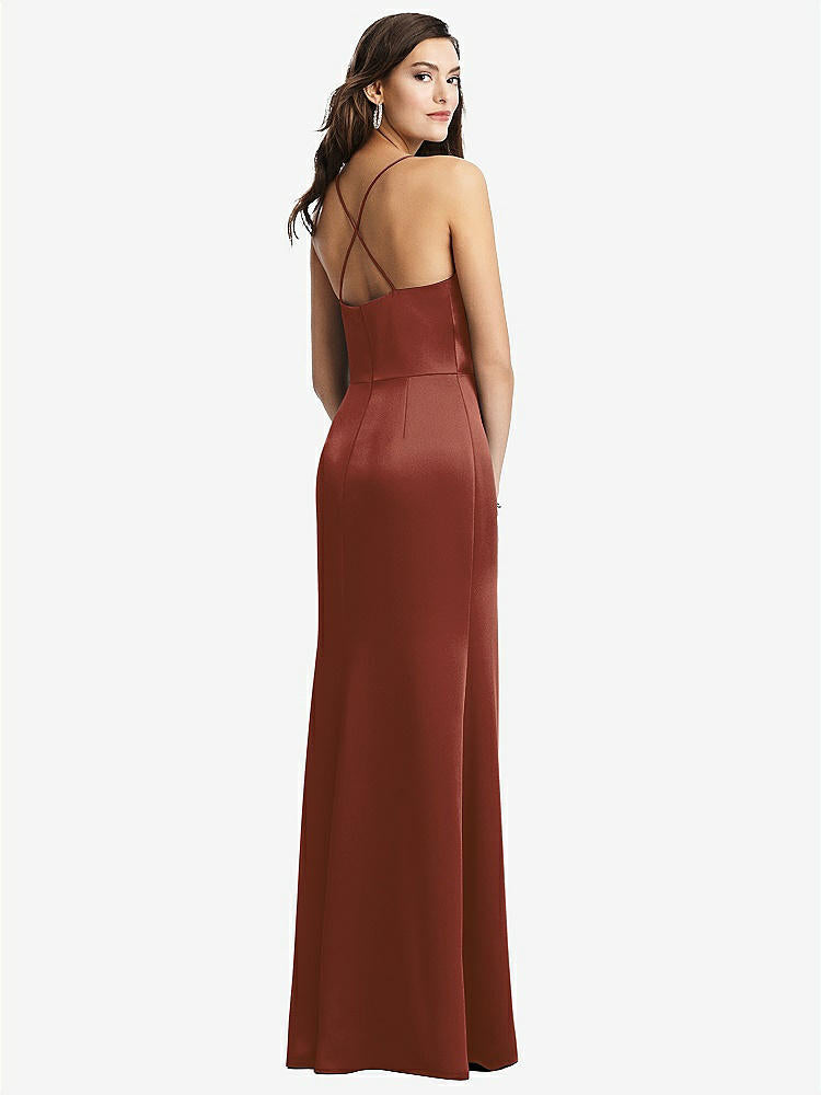 【STYLE: 3056】Cowl-Neck Criss Cross Back Slip Dress【COLOR: Auburn Moon】