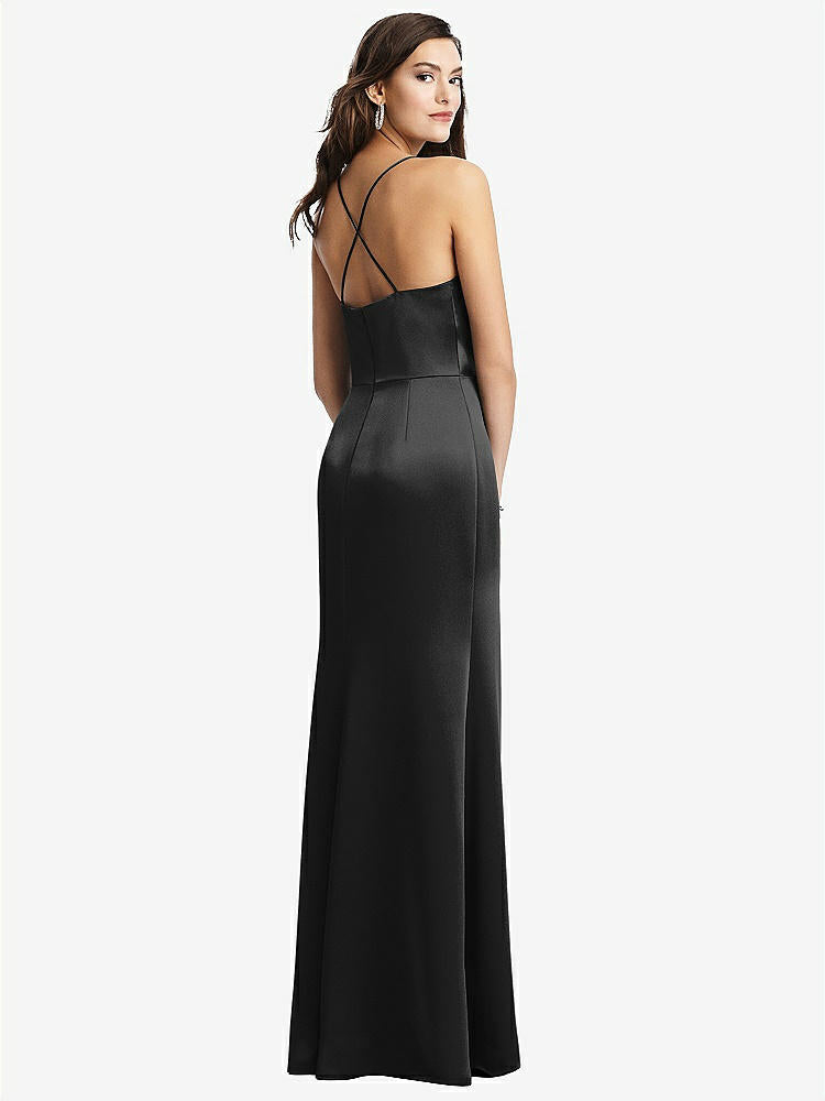 【STYLE: 3056】Cowl-Neck Criss Cross Back Slip Dress【COLOR: Black】