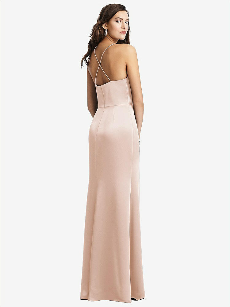 【STYLE: 3056】Cowl-Neck Criss Cross Back Slip Dress【COLOR: Cameo】