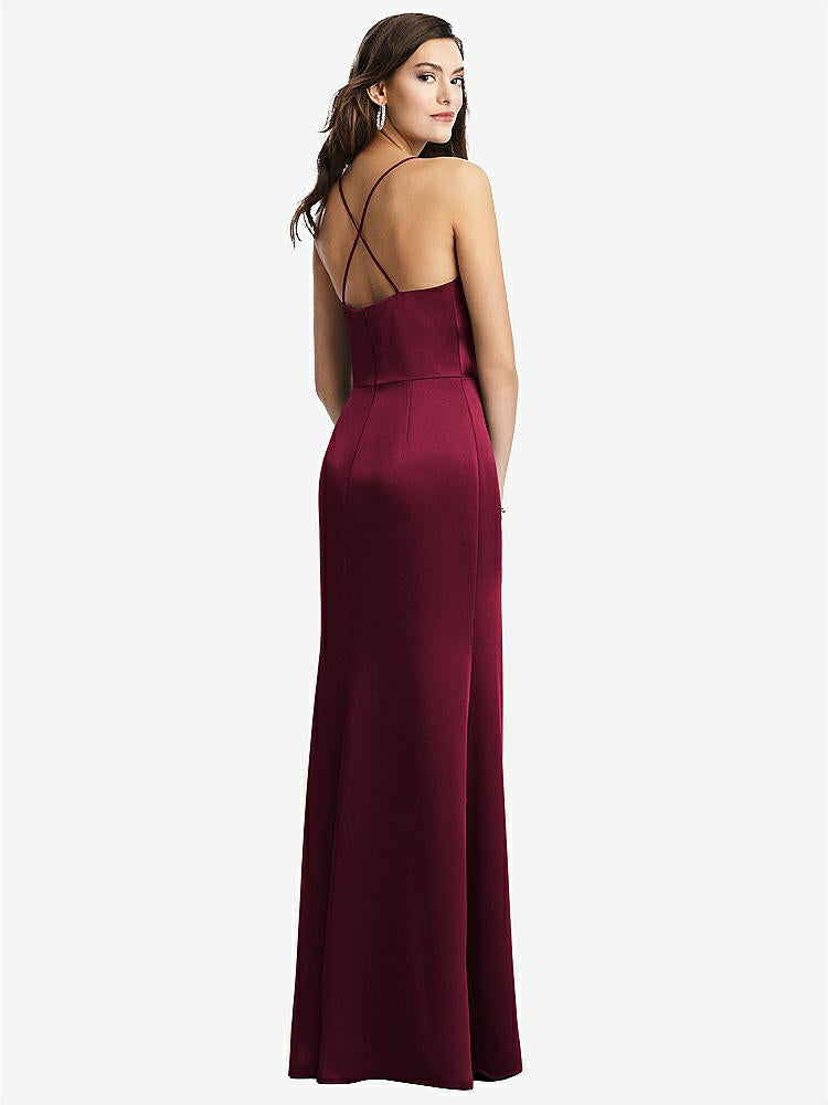 【STYLE: 3056】Cowl-Neck Criss Cross Back Slip Dress【COLOR: Cabernet】