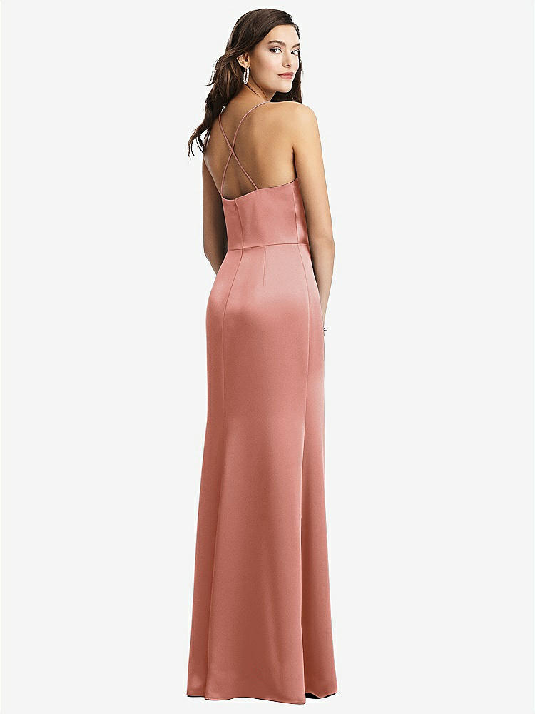 【STYLE: 3056】Cowl-Neck Criss Cross Back Slip Dress【COLOR: Desert Rose】