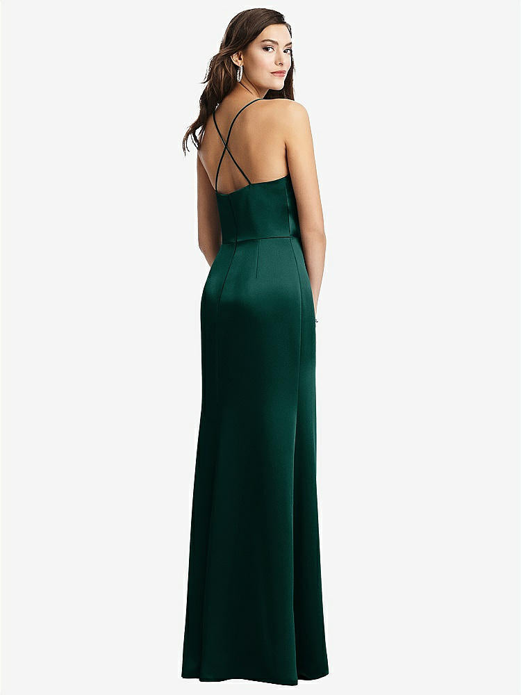 【STYLE: 3056】Cowl-Neck Criss Cross Back Slip Dress【COLOR: Evergreen】